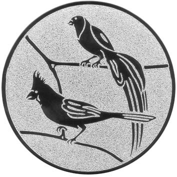 Vögel Exoten Emblem, 50mm bronze