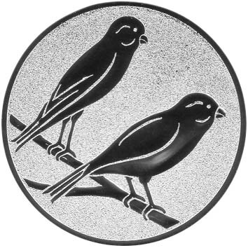 Kanarienvögel Emblem, 50mm bronze