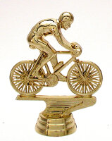 Radsport Figur Radfahrer, gold, 11,9 cm hoch mit Sockel