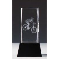Kristallglas 3D Radsport, 3 Größen mit Sockel