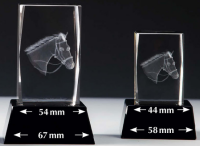 Kristallglas 3D Reitsport, mit Sockel, 14 cm