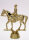 Reitsport Figur &quot;Dressur&quot;, 13,4 cm hoch mit Sockel,  gold-, resinfarbig,