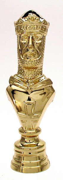 Schach- Figur, gold, 16,8 cm hoch mit Sockel