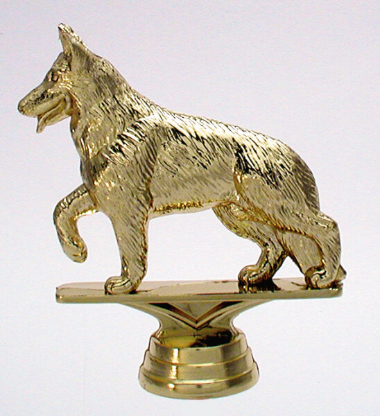 Hunde- Figur Schäferhund, gold, 12,7 cm hoch
