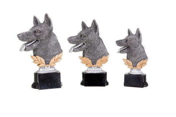 Hunde-Ständer Hundekopf, Resin, 3 Größen