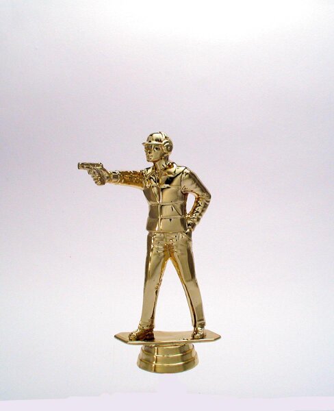Schützen-Figur Pistolenschütze", 16,2 cm  gold