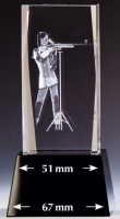 Kristallglas 3D "Gewehrschützin", mit Sockel 14 cm
