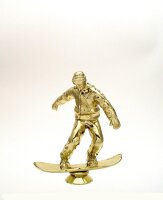 Skifigur"Snowboard", 15,3 cm hoch, goldfarbig
