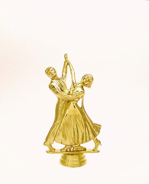 Tanzfigur, 18,2 cm hoch, goldfarbig, mit Sockel