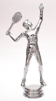 Tennisfigur "Herren- Tennis", 17,5 cm hoch, gold-, silber-, resinfarbig, mit Sockel