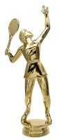 Tennisfigur &quot;Damen- Tennis&quot;, 22,9 cm hoch, gold-, silber-, resinfarbig, mit Sockel