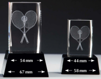 Kristallglas 3D "Tennis", mit Sockel 8,5 cm