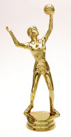 Sportfigur "Volleyball- Damen", 16,9 cm hoch, gold-, silber-, resinfarbig, mit Sockel