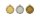 Zamak-Medaille mit 40 mm Ø, gold-/silber-/bronzefarbig,