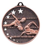 Schwimmer-Medaille mit 52 mm &Oslash;, gold-/silber-/bronzefarbig,