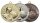 Medaille"Pokal mit Schuh und Ball" mit 50 mm Ø, goldfarbig,