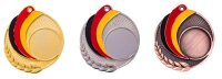 Zamak-Medaille mit Deutschlandfarben, 50 mm Ø,...