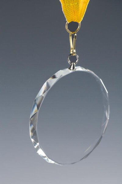 Glasmedaille Rund, 70 mm Ø, inkl. 22 mm Halsband