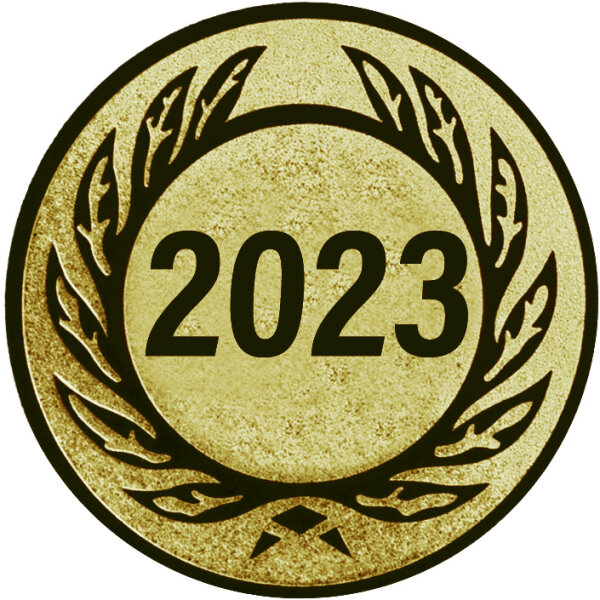 Jubiläum, Zahl 2023 Emblem 50 mm gold