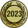 Jubiläum, Zahl 2023 Emblem 50 mm gold