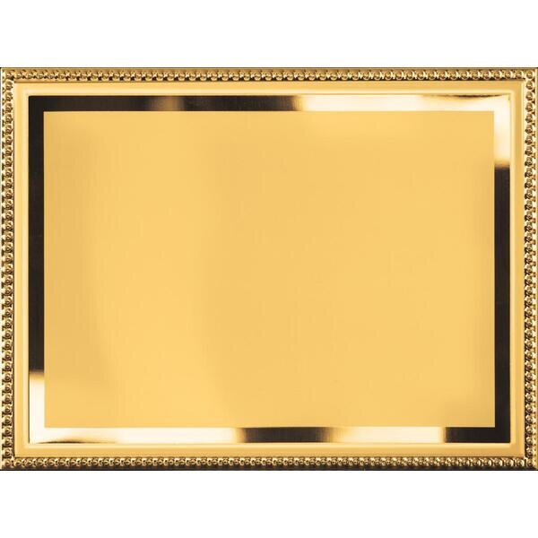 Metallauflage 20 x 15 cm für Holzplaketten, goldfarbig