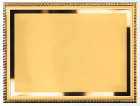 Metallauflage 20 x 15 cm f&uuml;r Holzplaketten, goldfarbig