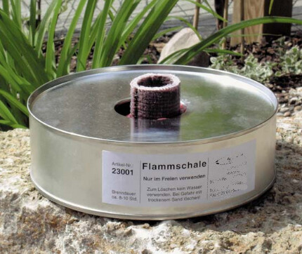 Flammdose, 8 bis 10 Stunden Brenndauer