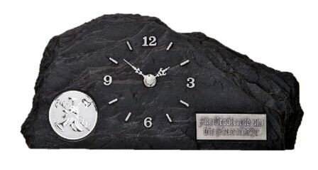Standuhr in Schiefer-Look Optik, 29 x 14 cm