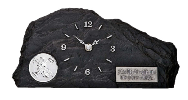 Standuhr in Schiefer-Look Optik, 29 x 14 cm