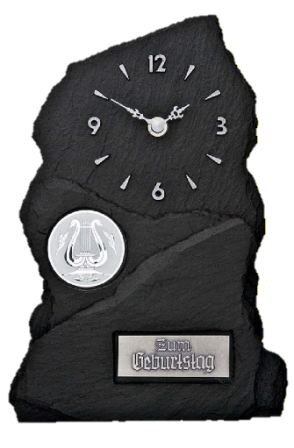 Standuhr in Schiefer-Look Optik,14 x 29 cm