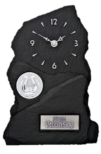 Standuhr in Schiefer-Look Optik, 29 x 14 cm