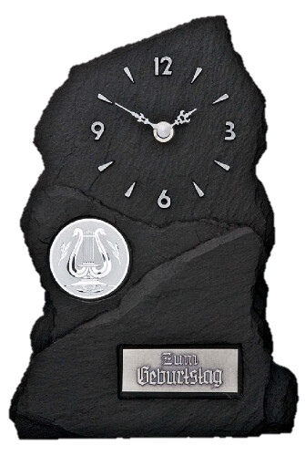 Standuhr in Schiefer-Look Optik, 29 x 14 cm