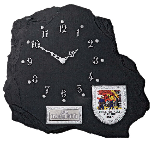 Wanduhr in Schiefer-Look Optik, 36 x 33 cm