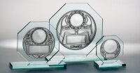 Glas-Award - 8-eck, mit Metallauflage, 3 unterschiedliche...