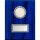 Holzplakette 20 x 15 cm mit Metallfassung, blauer Holz-Look