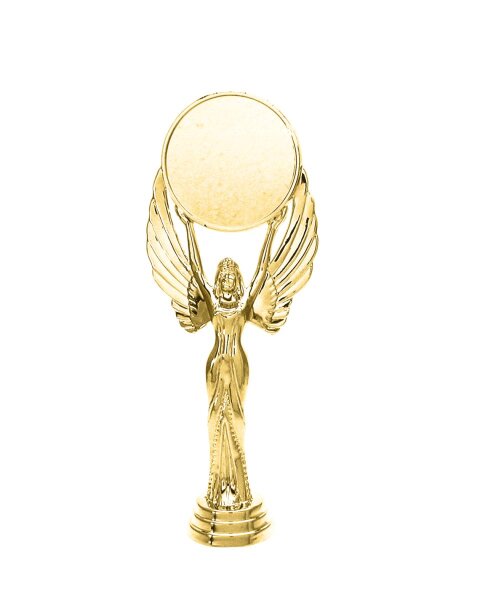 Siegerfigur "Siegesgöttin", mit Sockel goldfarbig