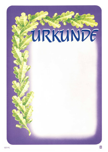 UK-125 Urkunde modern, Eichenlaub