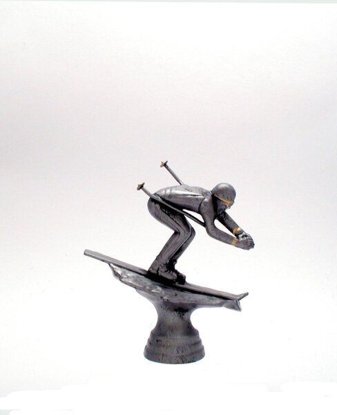 Skifigur"Abfahrt", 12,9 cm hoch, resinfarbig