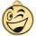 Medaille "Happy" mit 45 mm Ø, goldfarbig,