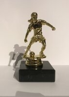 Damen - Fu&szlig;ballfigur  goldfarbig, 15 cm