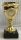 RESTPOSTEN moderner Kleinpokal 13 cm hoch, goldfarbig mit Sockel