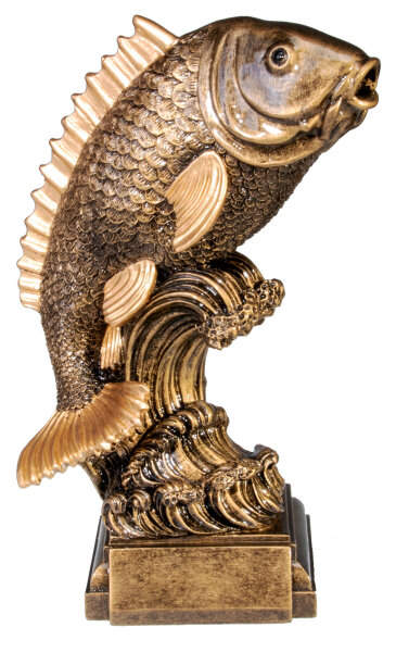 Ständerfigur Fisch resin, 26 cm hoch, Textschild 80x25mm