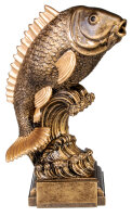 Ständerfigur Fisch resin, 26 cm hoch, Textschild...