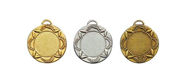 Zamak-Medaille mit 40 mm Ø, goldfarbig