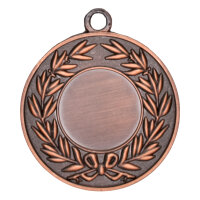 Zamak-Medaille "Lorbeerkranz, 50 mm Ø, goldfarbig