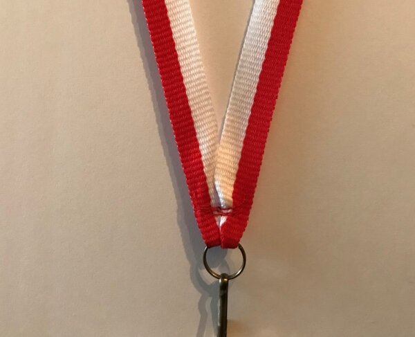 Halsband 11 mm, Weiß- Rot