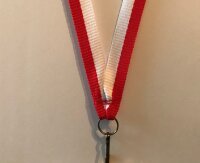 Halsband 11 mm, Weiß- Rot