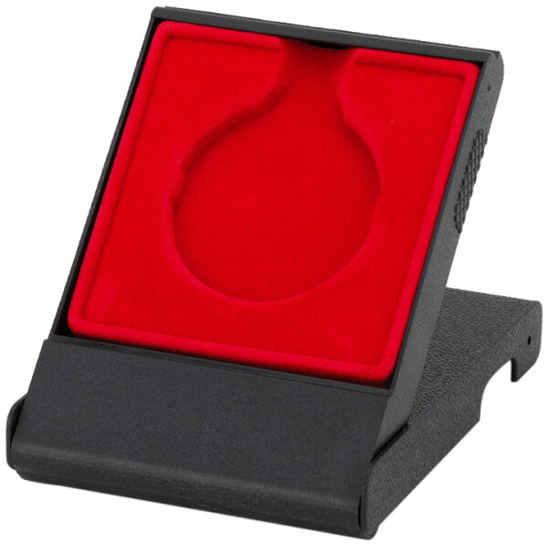 Exclusiv Etuis für 50mm Ø Medaillen, schwarz/ rot