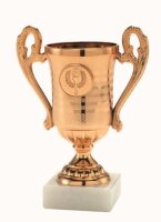 Henkelpokal klein mit Sockel 14,5 cm hoch, Bronzefarbig