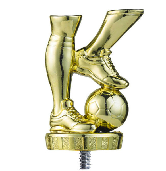 Pokalfigur- Füße mit Ball, goldfarbig, ca. 75mm hoch